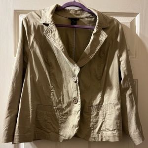 Lane Bryant Khaki Cropped Jacket